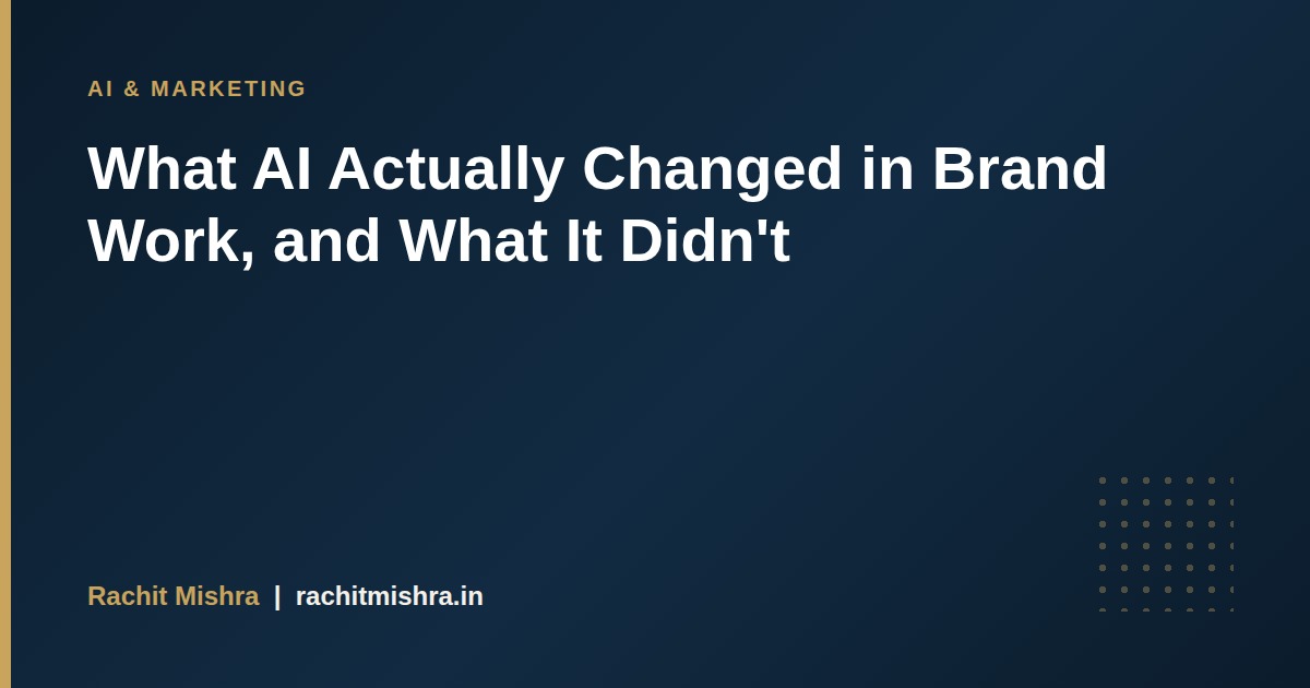 What AI Actually Changed in Brand Work, and What It Didn’t