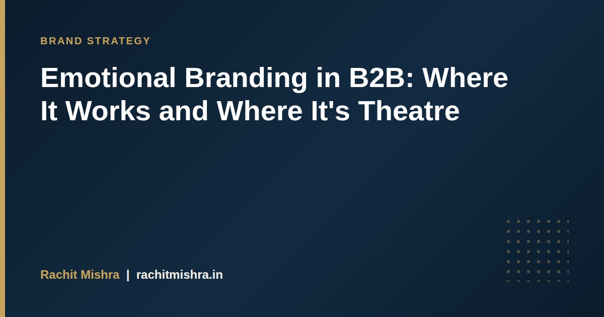 Emotional Branding in B2B: Where It Works and Where It’s Theatre