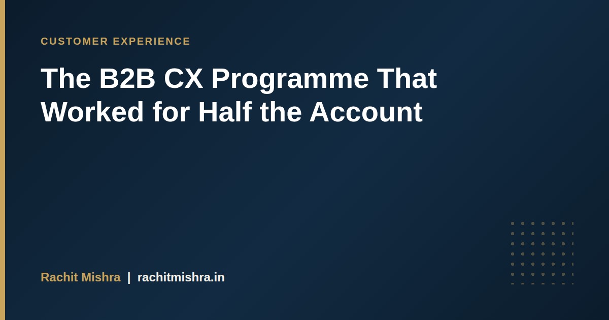 The B2B CX Programme That Worked for Half the Account